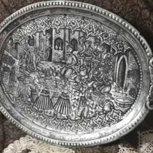 سینی مسی قلم‌زنی اصفهان (طرح شاه‌عباسی)