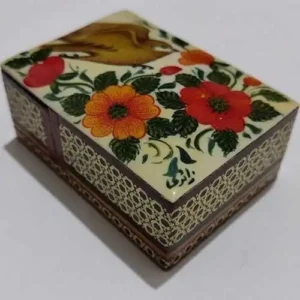 جعبه خاتم اصفهان با طرح گل و مرغ