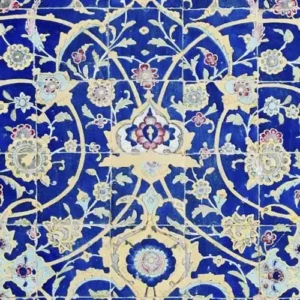 کاشی لعاب‌دار نقش اسلیمی کاشان